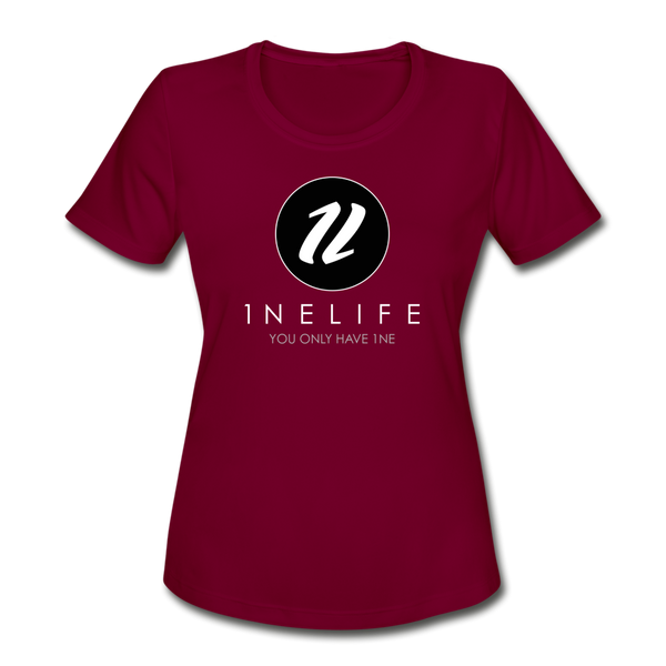 Women's Moisture Wicking T-Shirt | 1NELife - burgundy