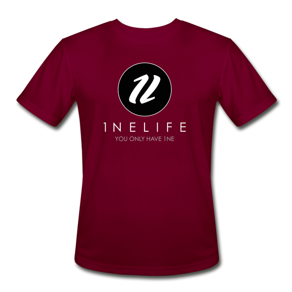 Men’s Moisture Wicking T-Shirt | 1NELife Brand - burgundy