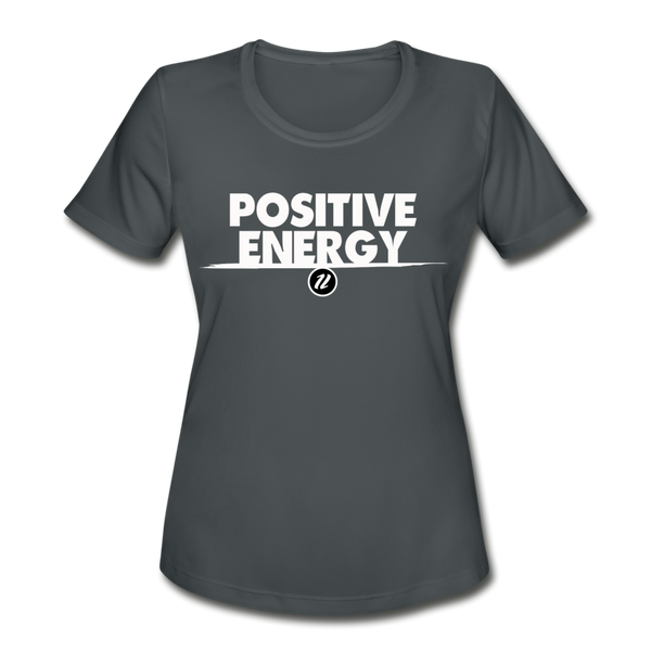 Women's Moisture Wicking T-Shirt | Positive Energy - charcoal