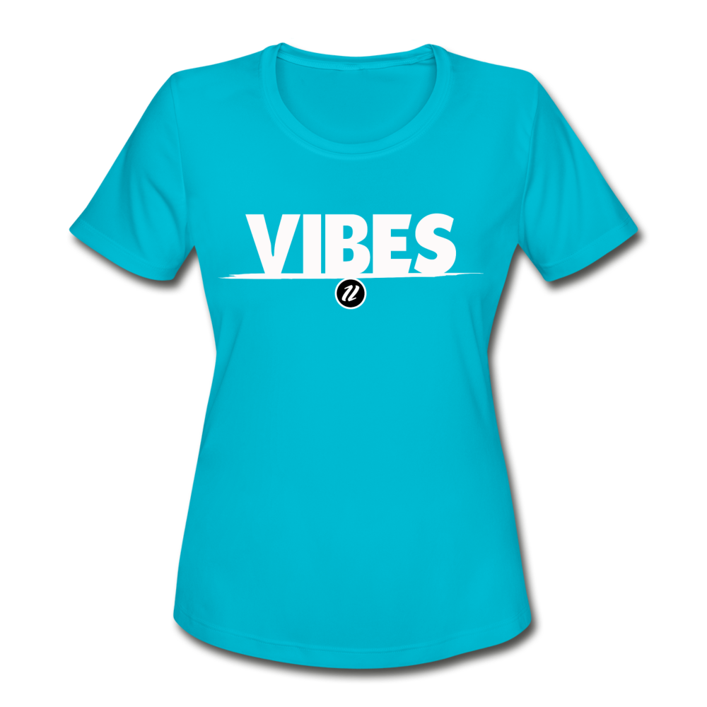 Women's Moisture Wicking T-Shirt | Vibes - turquoise