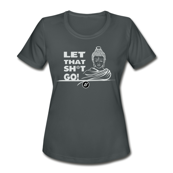 Women's Moisture Wicking T-Shirt | Let It Go - charcoal