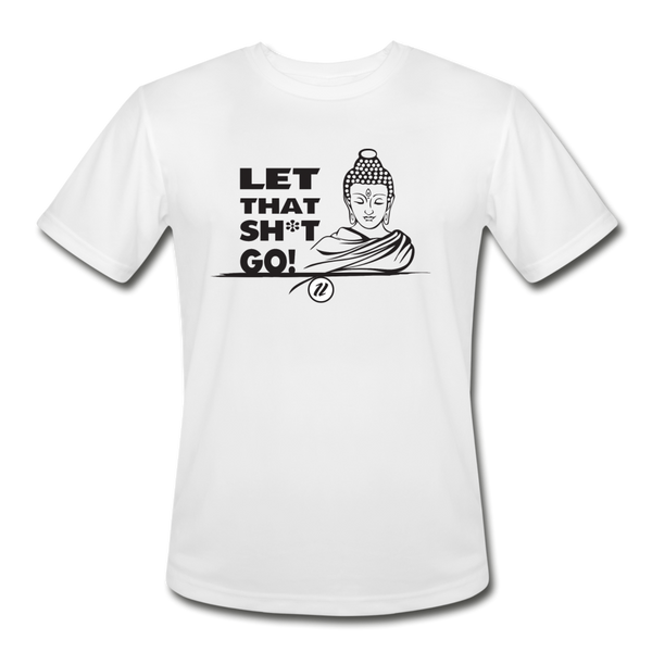 Men’s Moisture Wicking T-Shirt | Let It Go Blk - white