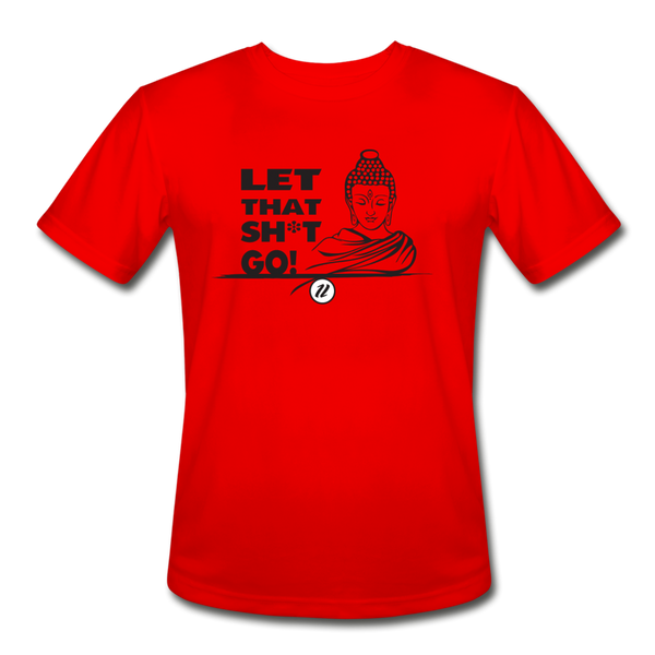 Men’s Moisture Wicking T-Shirt | Let It Go Blk - red