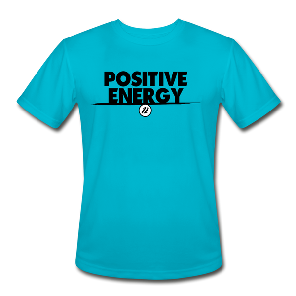 Men’s Moisture Wicking T-Shirt | Positive Energy Blk - turquoise