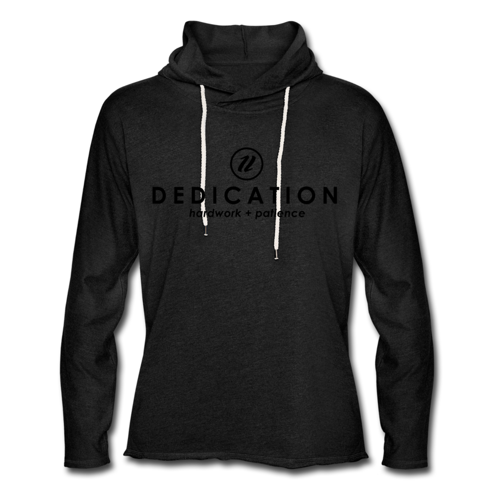 Unisex Lightweight Terry Dedication Hoodie - charcoal grey