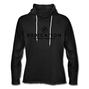 Unisex Lightweight Terry Dedication Hoodie - charcoal grey