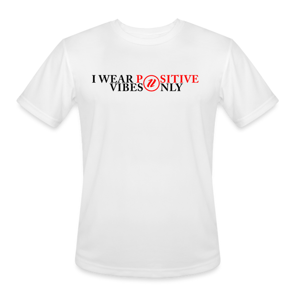 Men’s Moisture T-Shirt Positive Vibes Only - white